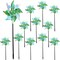 12 Pcs Spring Reflective Pinwheels Outdoor, Wind Spinners for Yard & Garden, Sparkly Bird Repellent Windmill Scare Birds Away, Deterrent Devices for Outside Patio Lawn Spring Decor (Green)